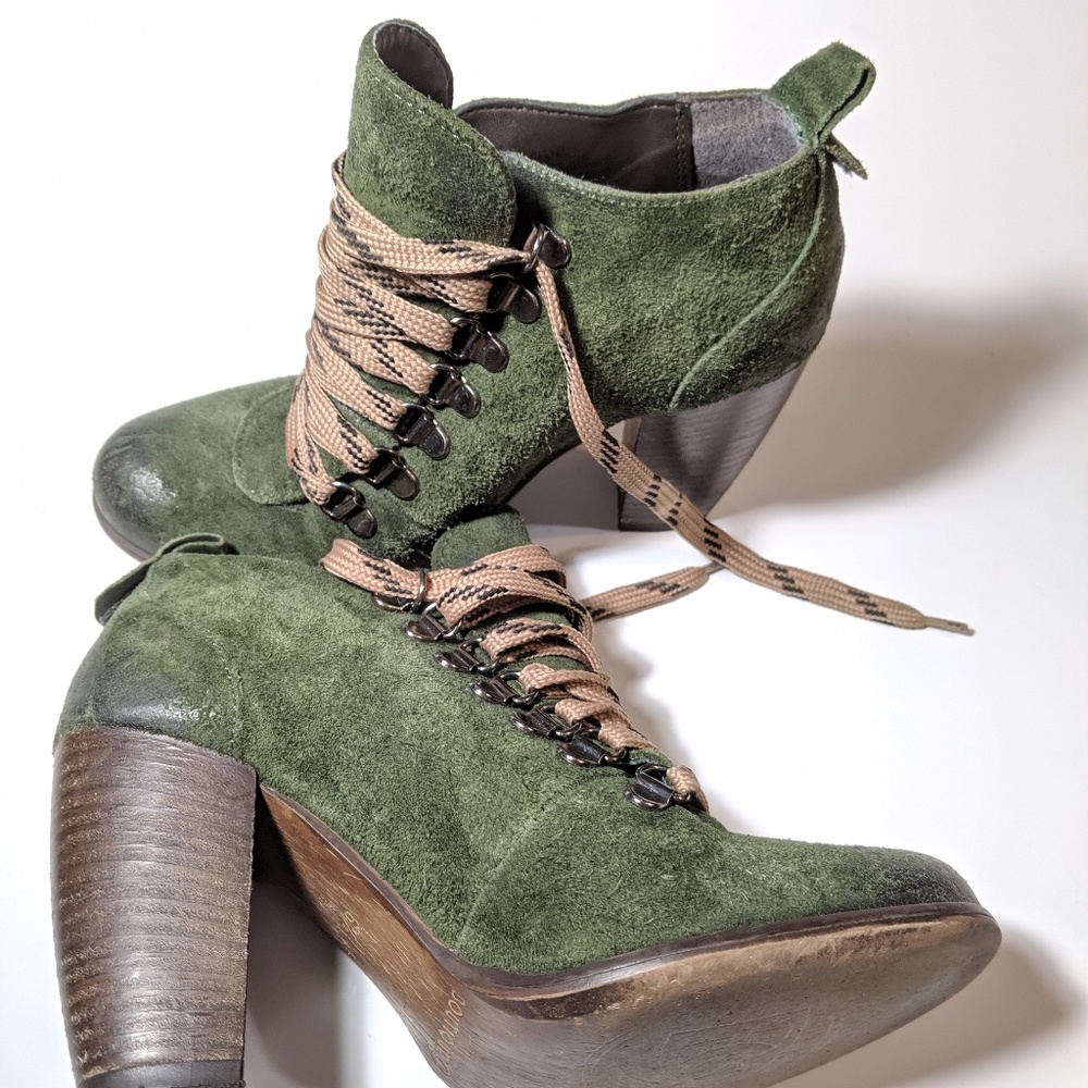 Boutique 9 Green Suede Ankle Boots